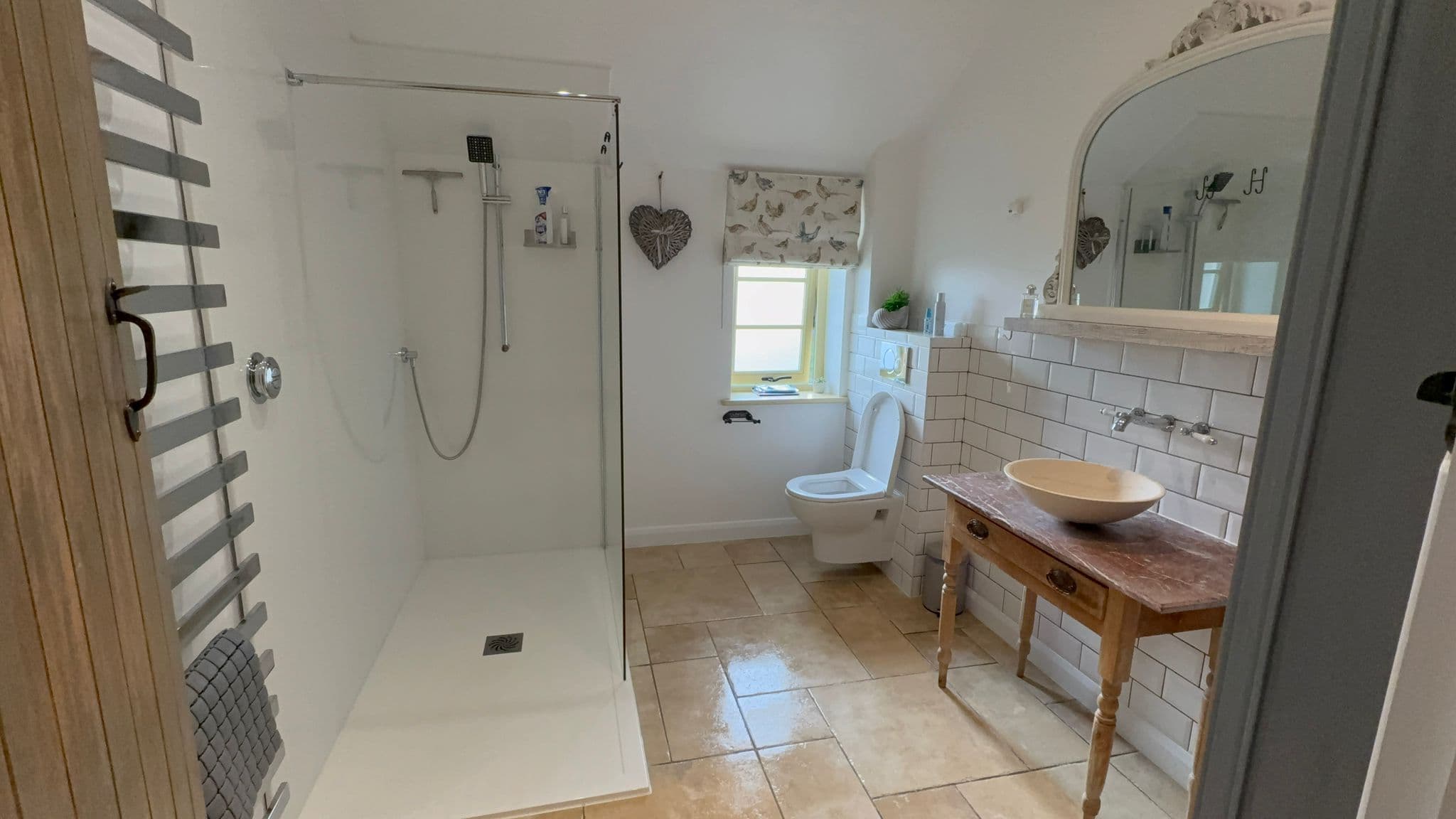 Bright white wet room
